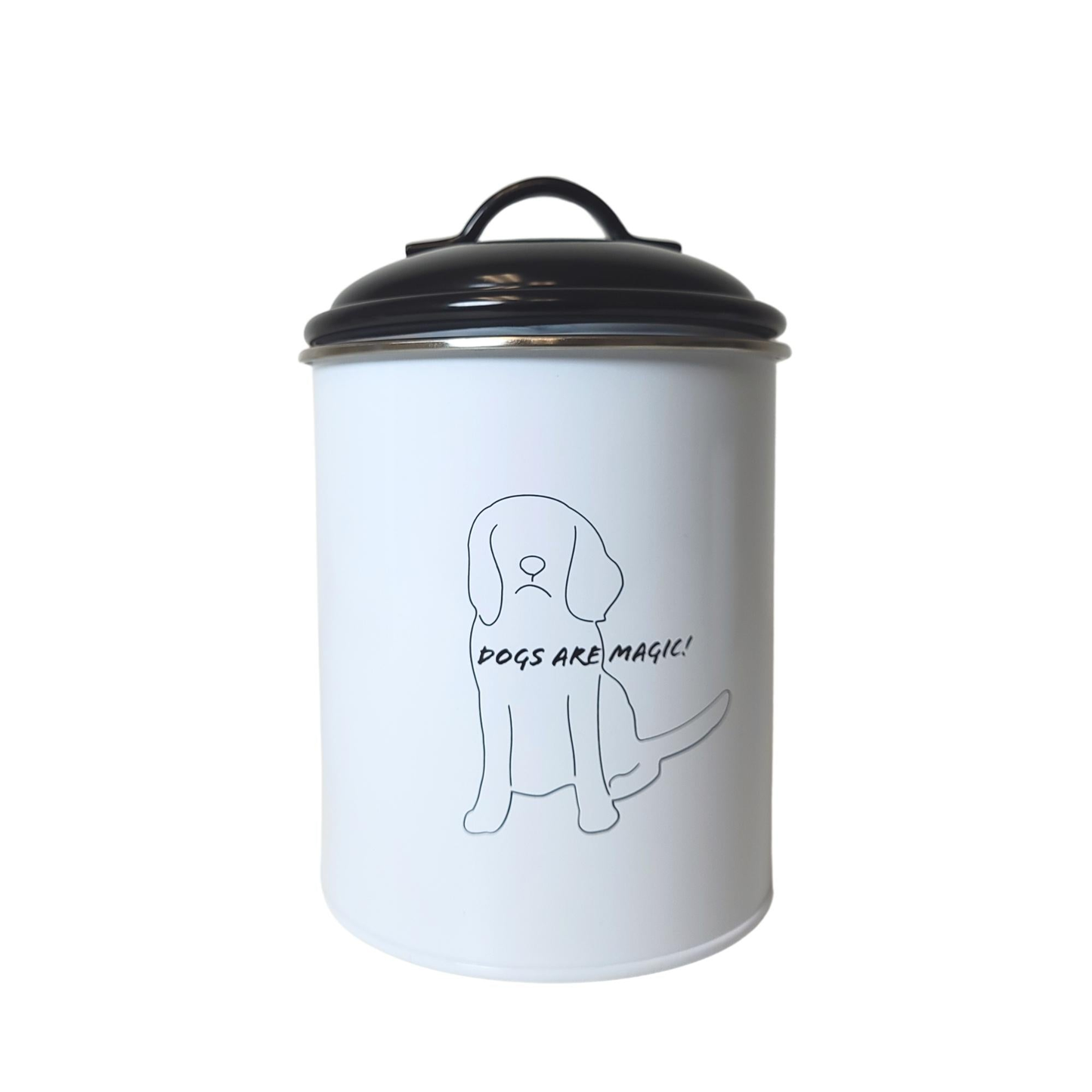 Black & White Pet Food & Treat Storage Canisters
