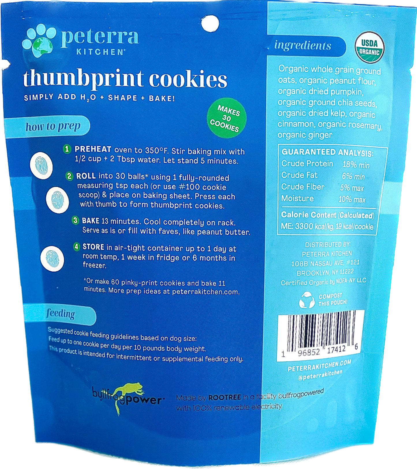 Organic Dog Treats Baking Mix - Thumbprint Cookies