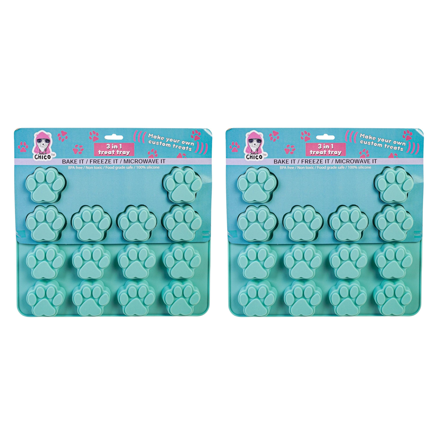 Paw Print 3 in 1 Silicone Baking Treat Tray