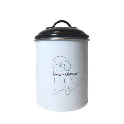 Black & White Pet Food & Treat Storage Canisters